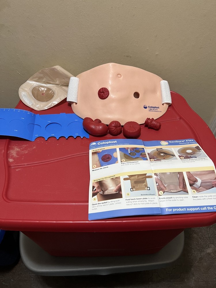 Ostomy training simulator kit education with educational resource binder
