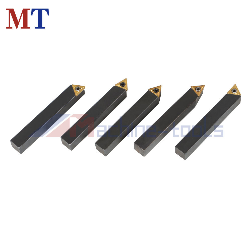5 Pack 3/8" Lathe Indexable Carbide Insert + Turning Tooling Bit Holder Set