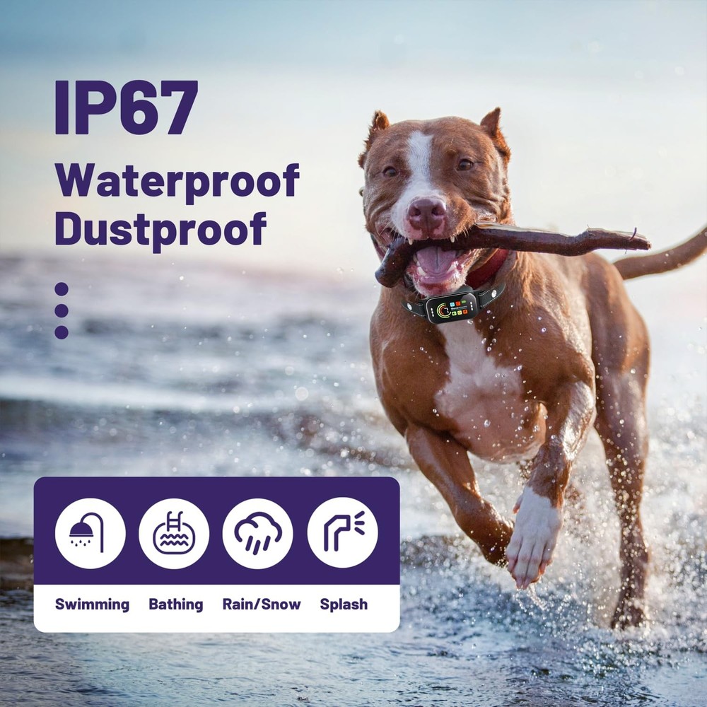 Bark Collar 2 Pack,Bark for Large Medium Small Dogs 2 Pack, Black