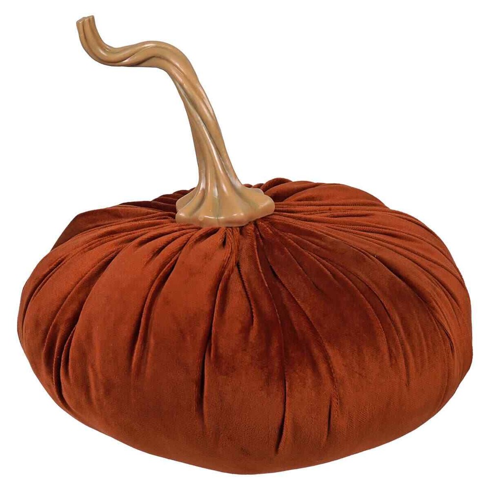 Long-Stemmed Orange Fabric Pumpkin