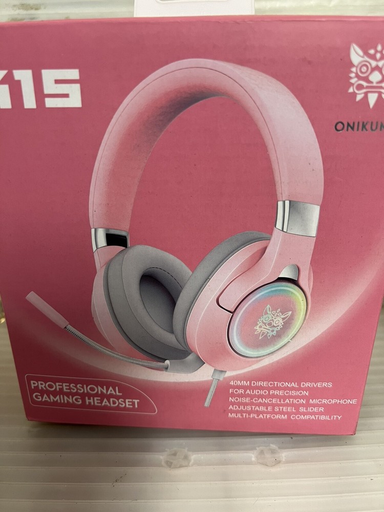 Foldable Pink Gaming Headset Compatible