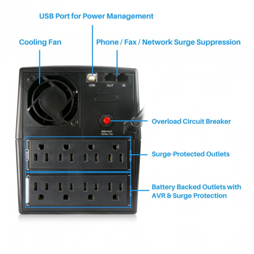 Maruson Pro-2000LCD UPS Battery Backup Power 2000VA 8 Outlet Surge Protector AVR