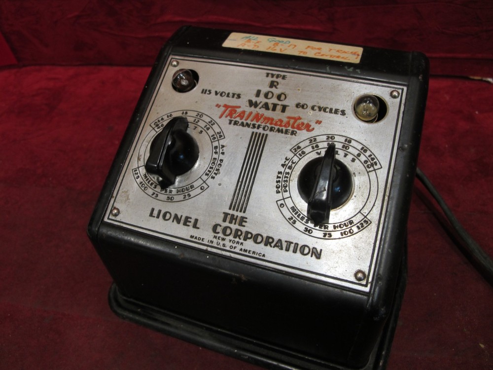 Lionel Type R Trainmaster Transformer 100 watt, Tested. Ready to use!