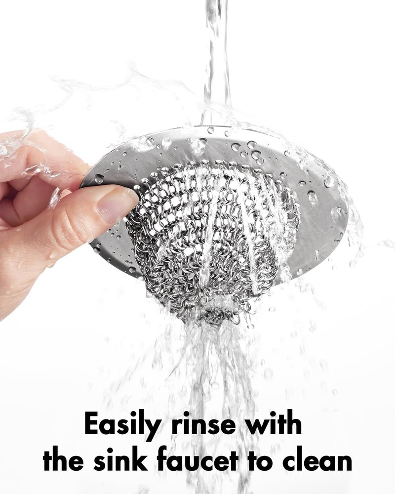 Kitchen sink drain filter with reversible chain mesh