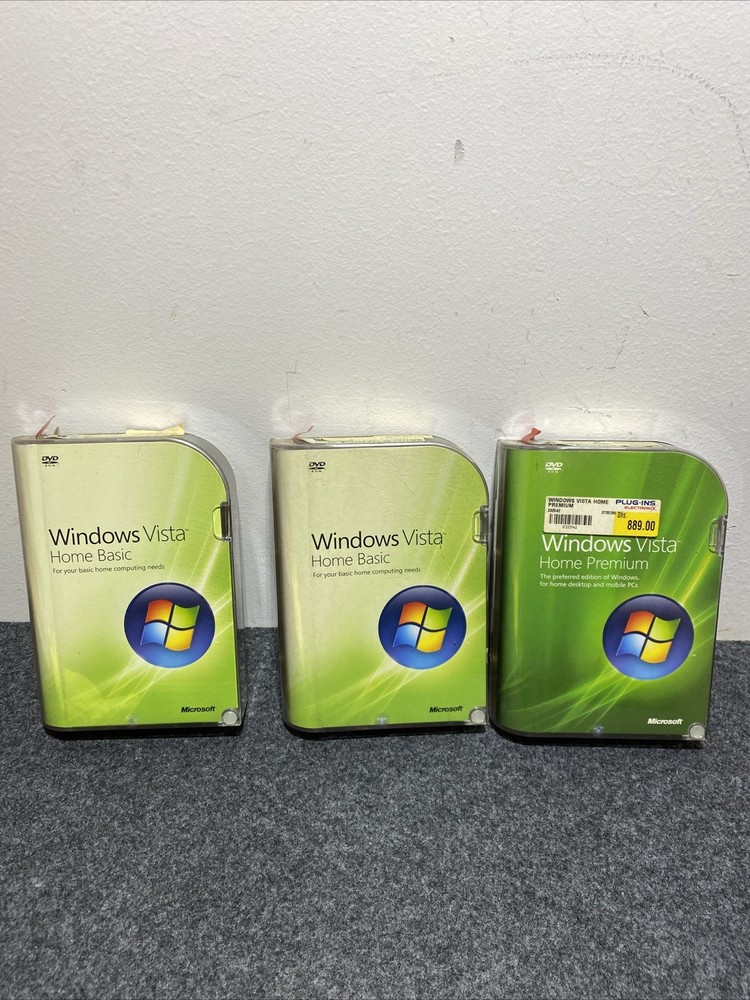 Microsoft Windows Vista Home Premium & Basic Software W/ Case&DVD  Y01