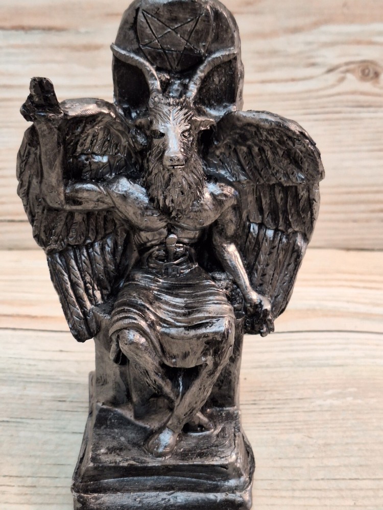 Satan Silver 7" X 5" Satan / Diablo / Devil / Evil / Statue Figurine Templar