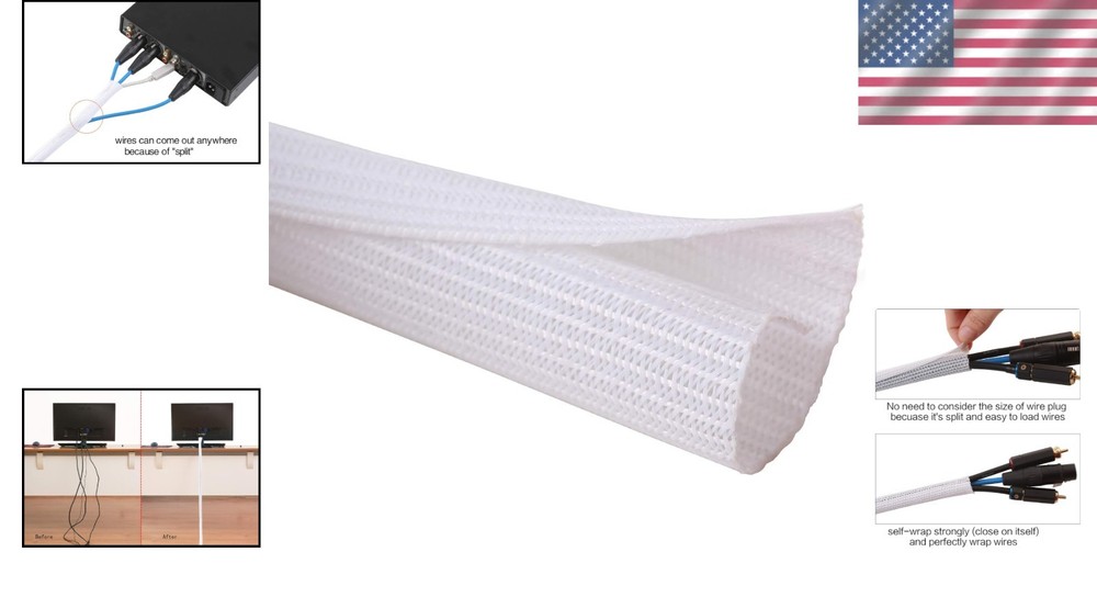 10ft Insulated Cord Protector with Split Design - Safe & Stylish Cable Sleeve