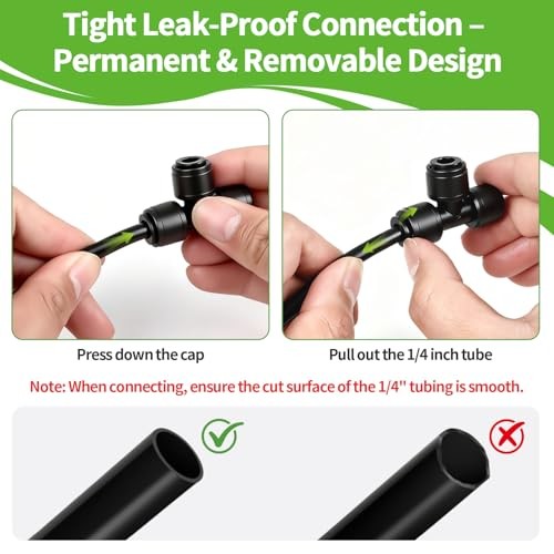 30 PCS Quick Connect Drip Irrigation 1/4" Tee Fitting, 1/4" Quick Connect Tee