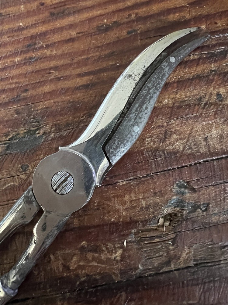 Vintage Ornate Sterling Silver Grape Shears Scissors