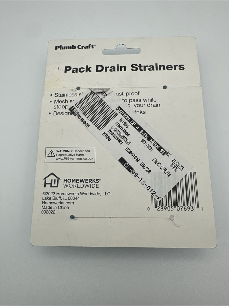3 Pack Drain Strainers Conforms To Drain Openings By Plum Craft