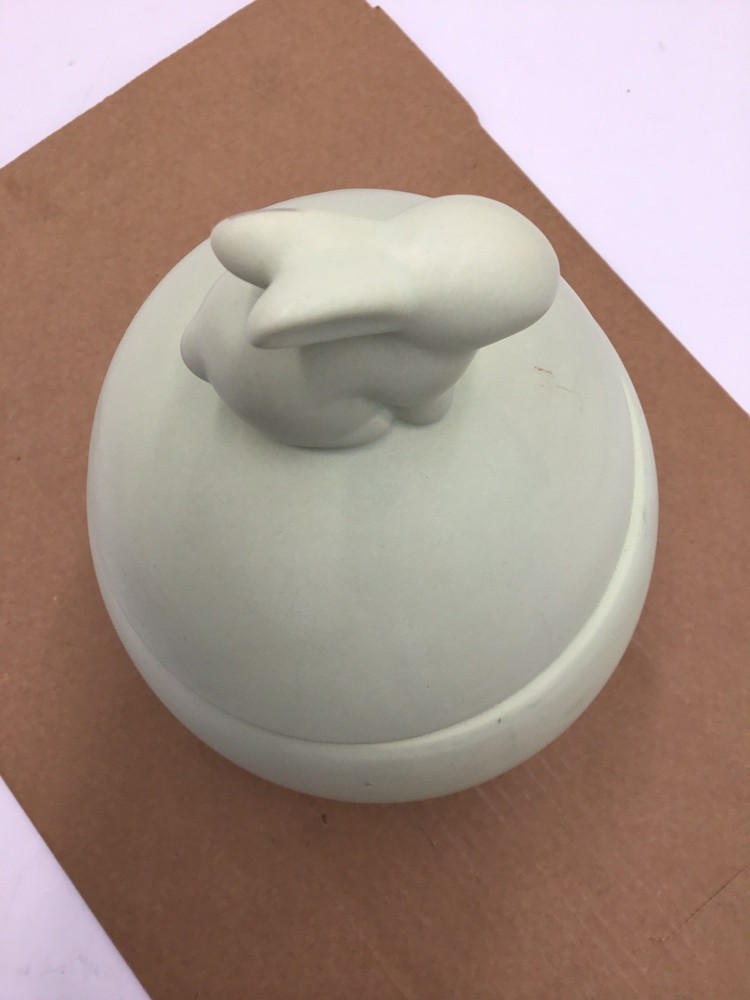 Haven Easter Bunny Cookie Jar Sage -(Defect)