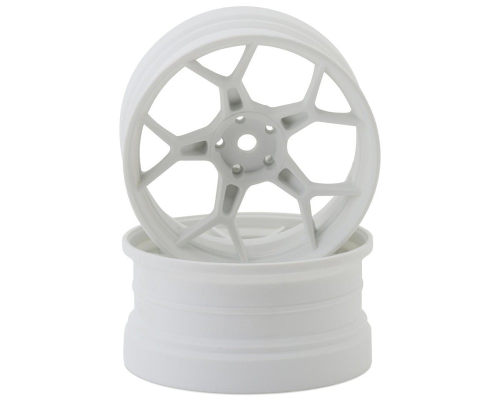 DS Racing Feathery Split Spoke Drift Wheels (Matte White) (2) (8mm Offset)
