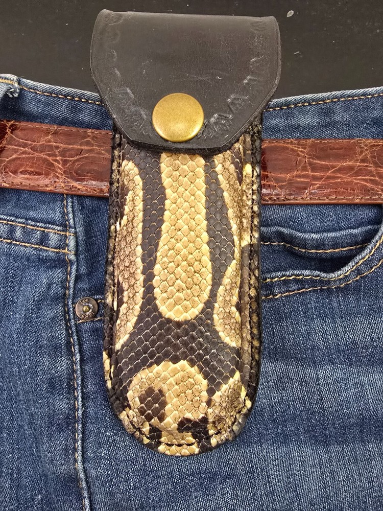 Buck 110 Leather knife sheath Ball Python, case 6265 New Handmade Sheath