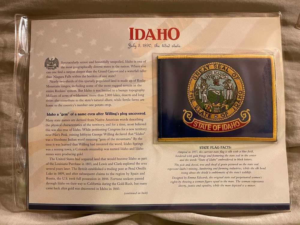 WILLABEE & WARD FLAG PATCH PANE **** IDAHO
