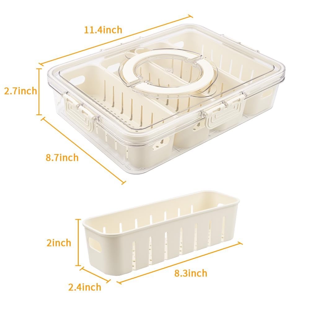 KocelFir Fridge Fruit Storage Containers - 4 Comp. Snackle Box Organizer