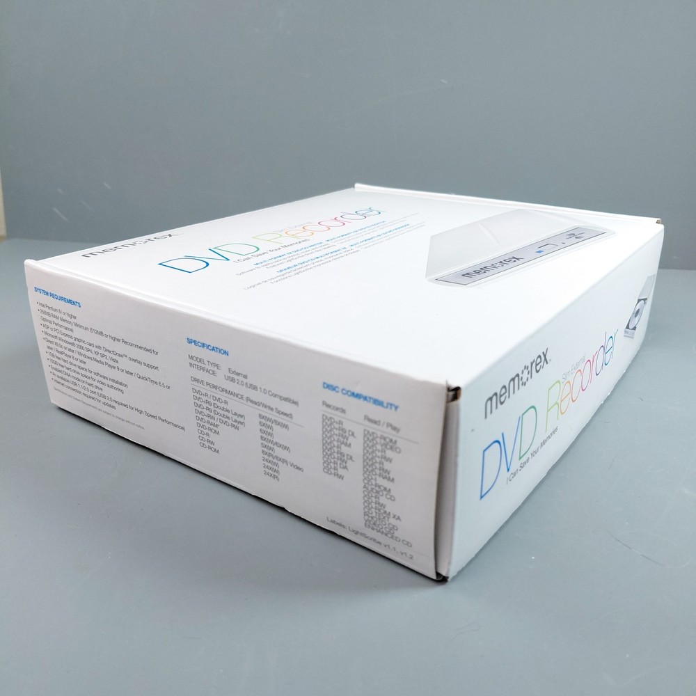 Memorex External DVD / CD Recorder Writer White.
