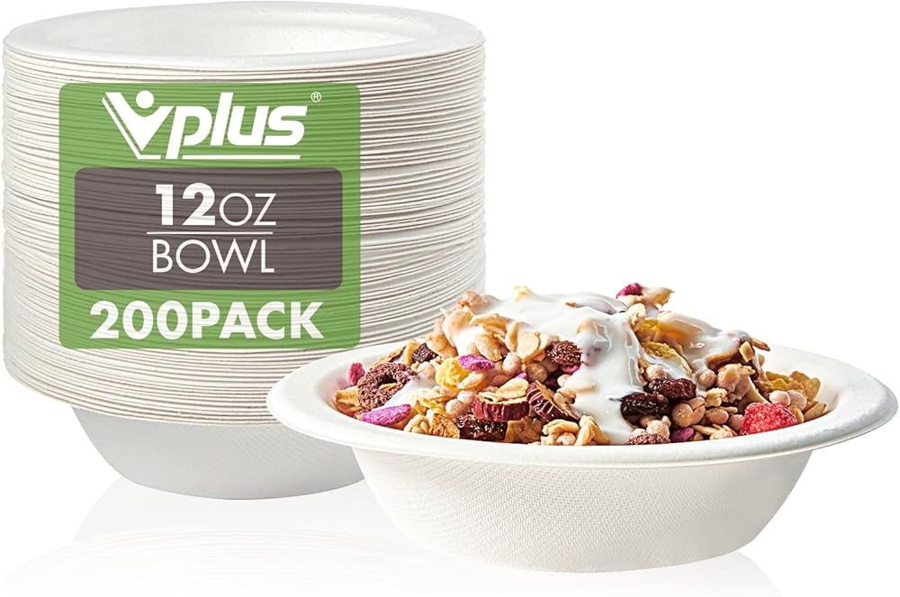 Paper Bowls, Disposable postable Bulk, Eco-friendly Bagasse,