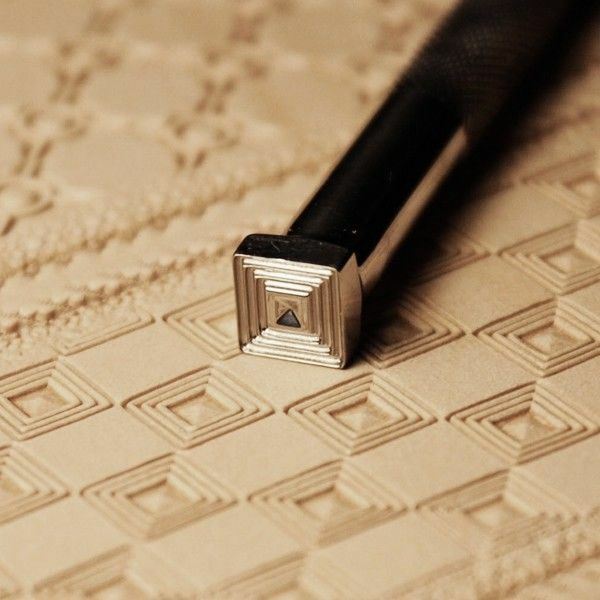 Stainless Steel leather craft back type Geometric shapes pattern Stamp tool 8mm