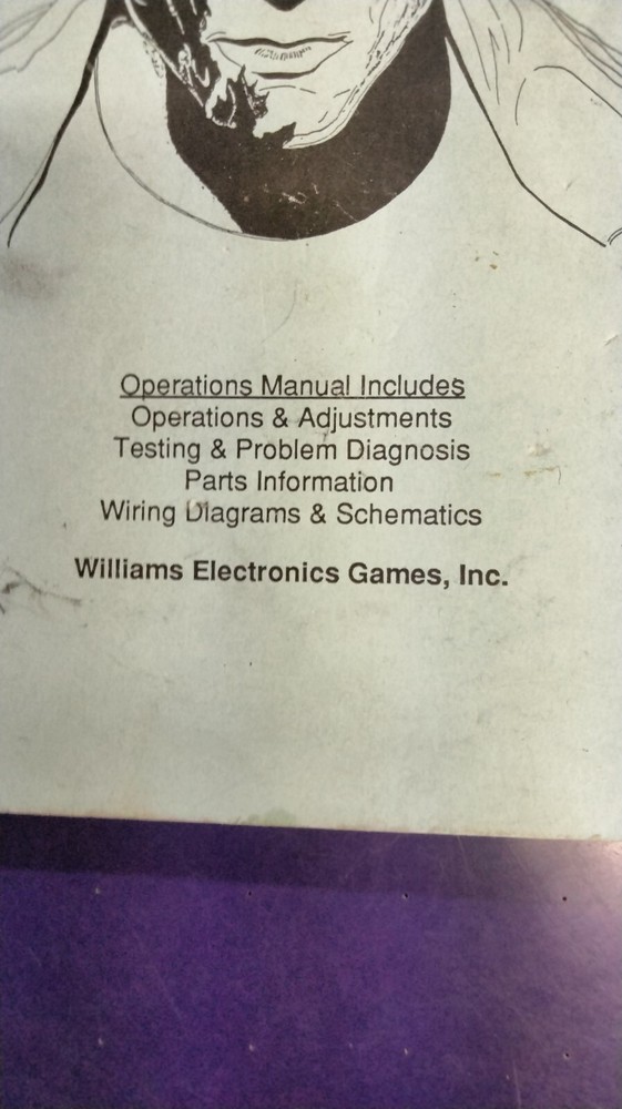 Williams Terminator 2 Pinball arcade Manual Schematics original