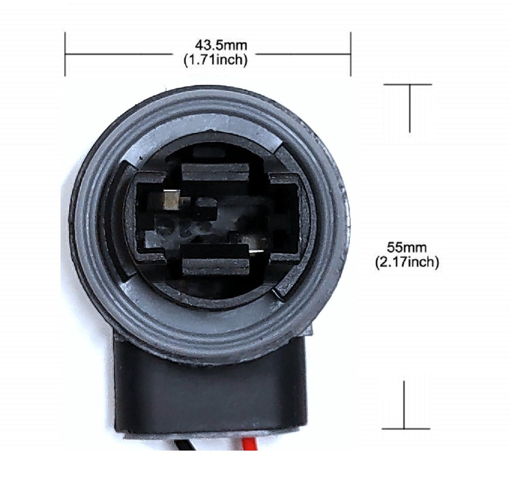 Universal Pigtail Wire Female Socket 3156 Two Harness Back Up Reverse Lamp Bulb