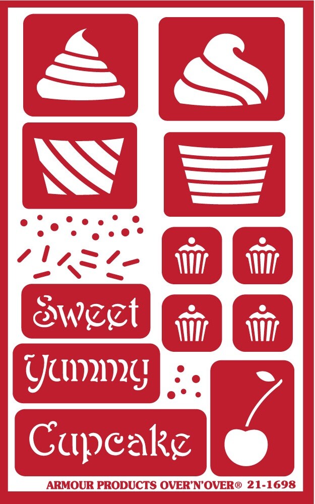 Armour Over n Over Reusable Glass Etching Stencil ~  ONO Cupcakes