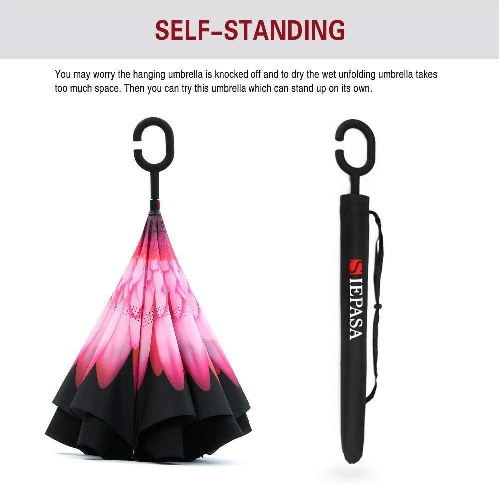 49/56 Inch Inverted Reverse Upside Down Umbrella Extra Large Double Canopy