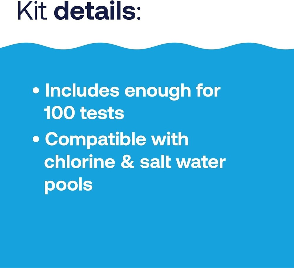 6-Way Water Testing Kit for Pools - Accurate & Easy Chemical Testing (100 Tests)