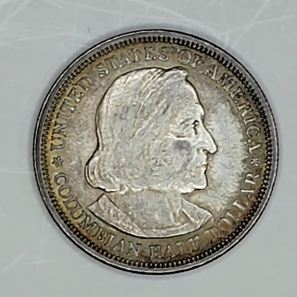 1892 Columbian Commemorative Silver Half Dollar w/Toning