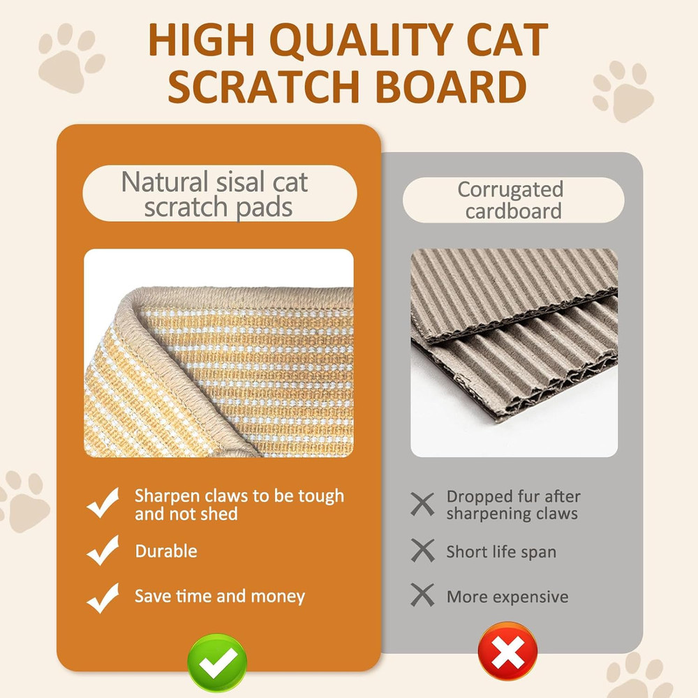 Extra Large Cat Scratching Lounge - Multi-Layer Solid Wood & Sisal, XXL Cat Scra