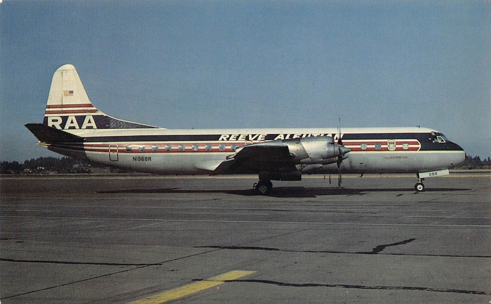 Airline Postcard     REEVE ALEUTIAN Lockheed 188C ELECTRA