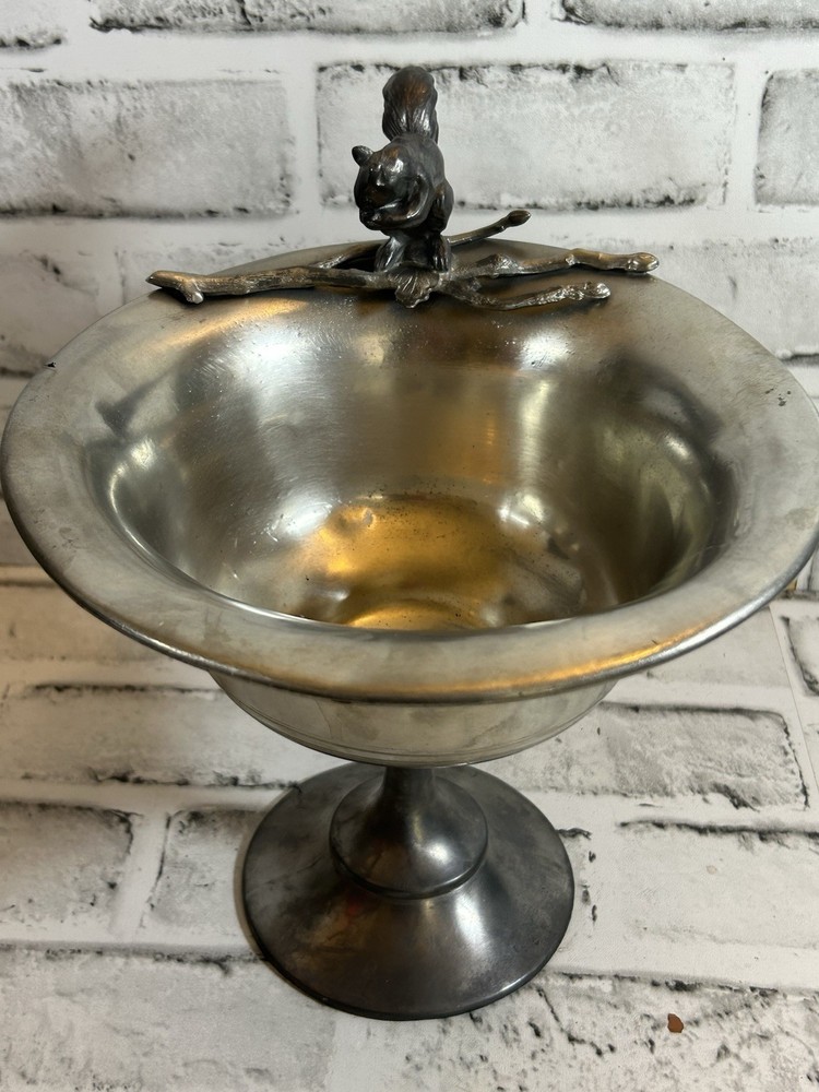 Antique Silver plated Urn With Squirrel Figure