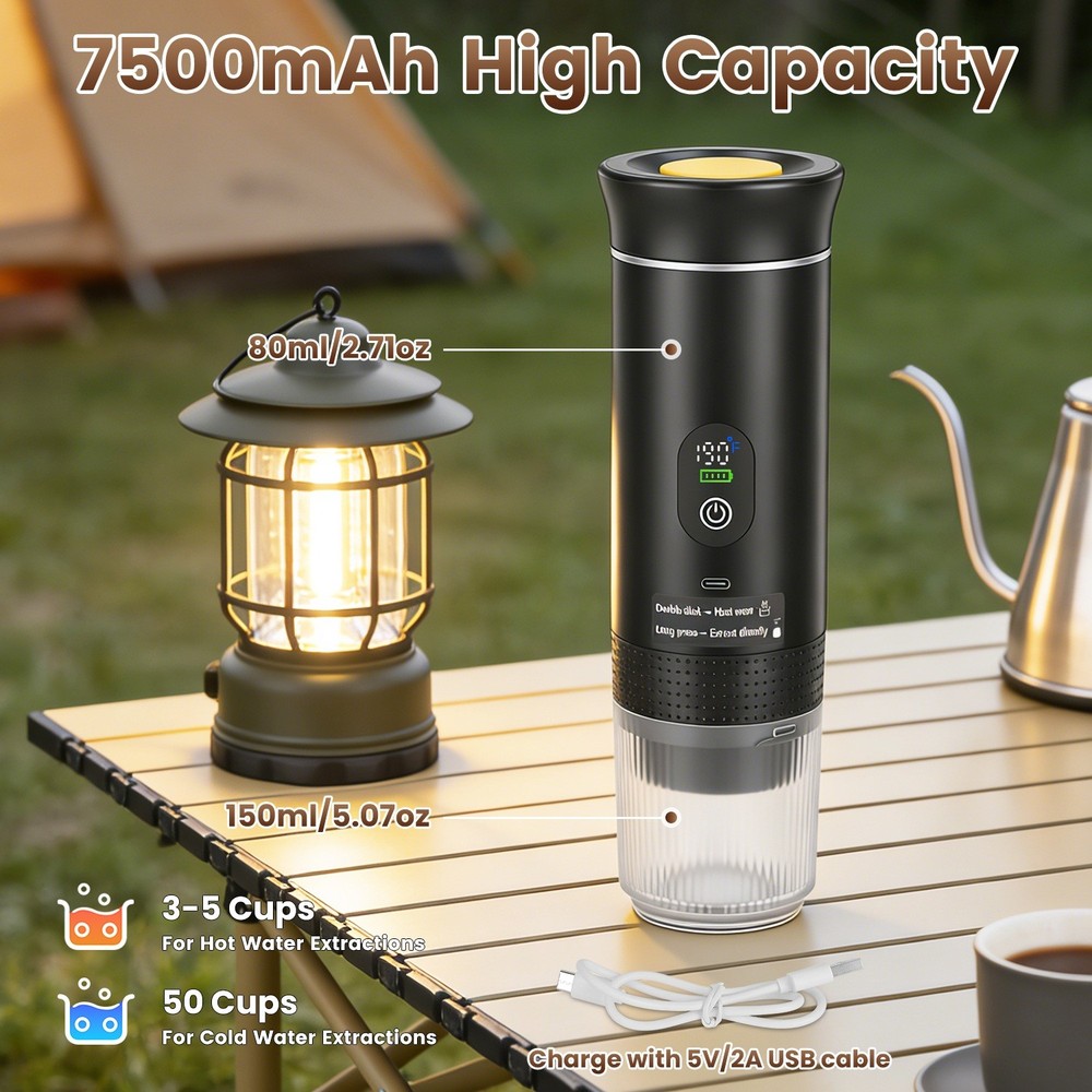 Cordless Espresso Maker Machine Self-Heating Coffee Maker