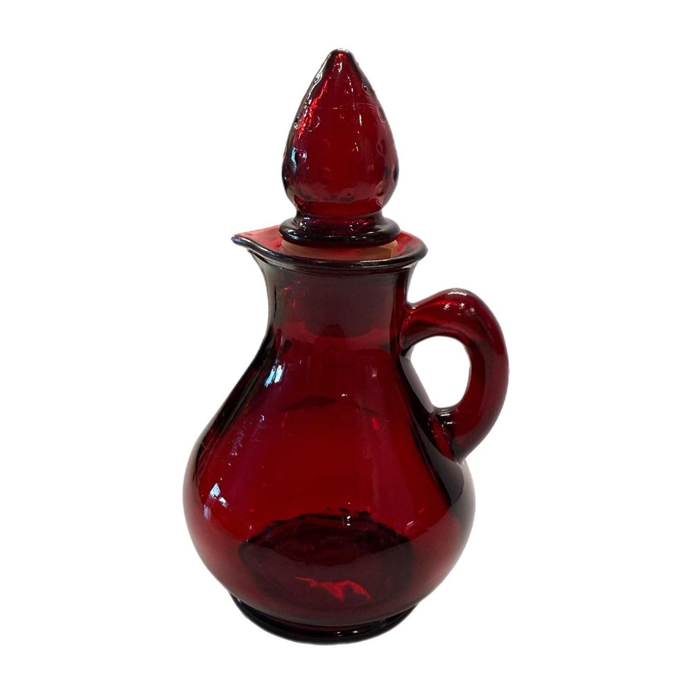 Vintage Avon Ruby Red Strawberry Cruet Bath Foam – Empty