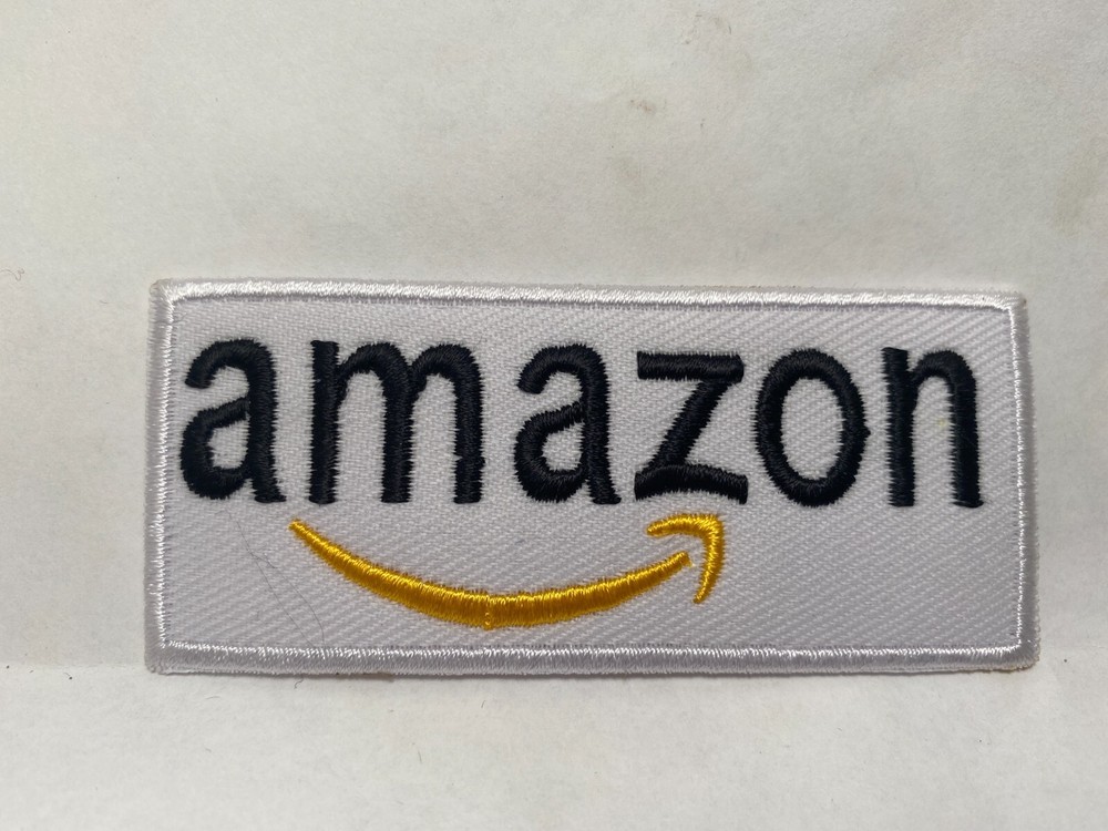 AMAZON  NEW EMBROIDERED COMPANY IRON ON NAME PATCH TAG