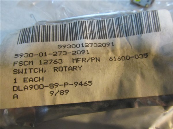 Electroswitch Mil-Spec Rotary Switch Part # 3711