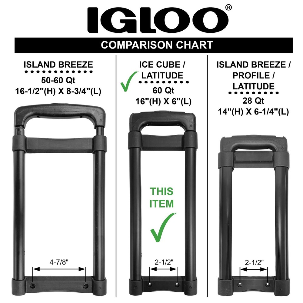 Igloo Replacement Telescoping Handle for Ice Cube and Latitude 60 Qt Wheeled