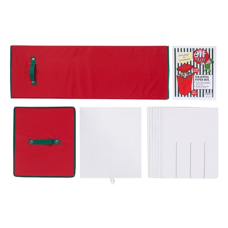 Wrapping Paper Storage Box Organizer Holds 20 Rolls Vertical Gift Wrap Container