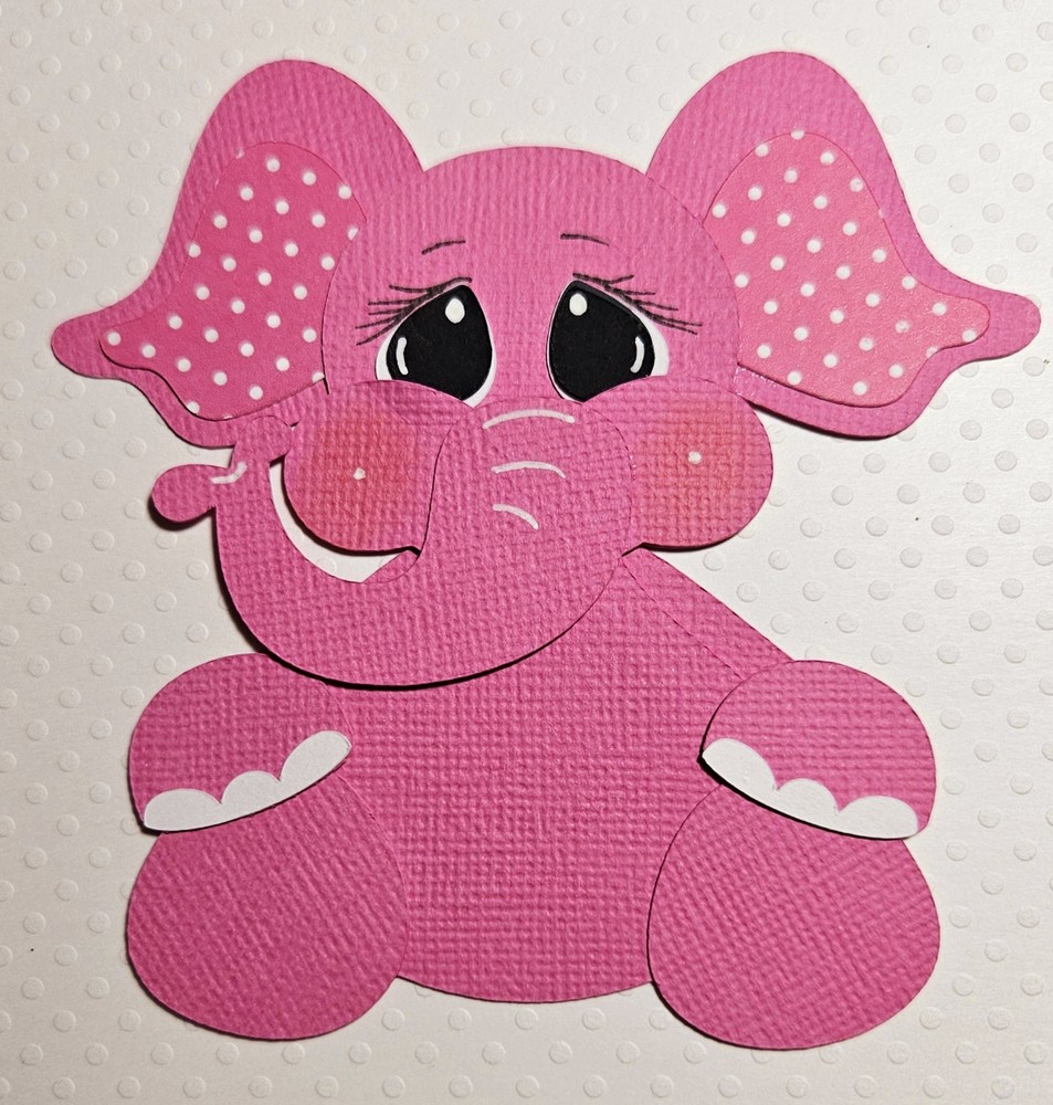 Pink Elephant. Scrapbook, Card making Paper Piecing