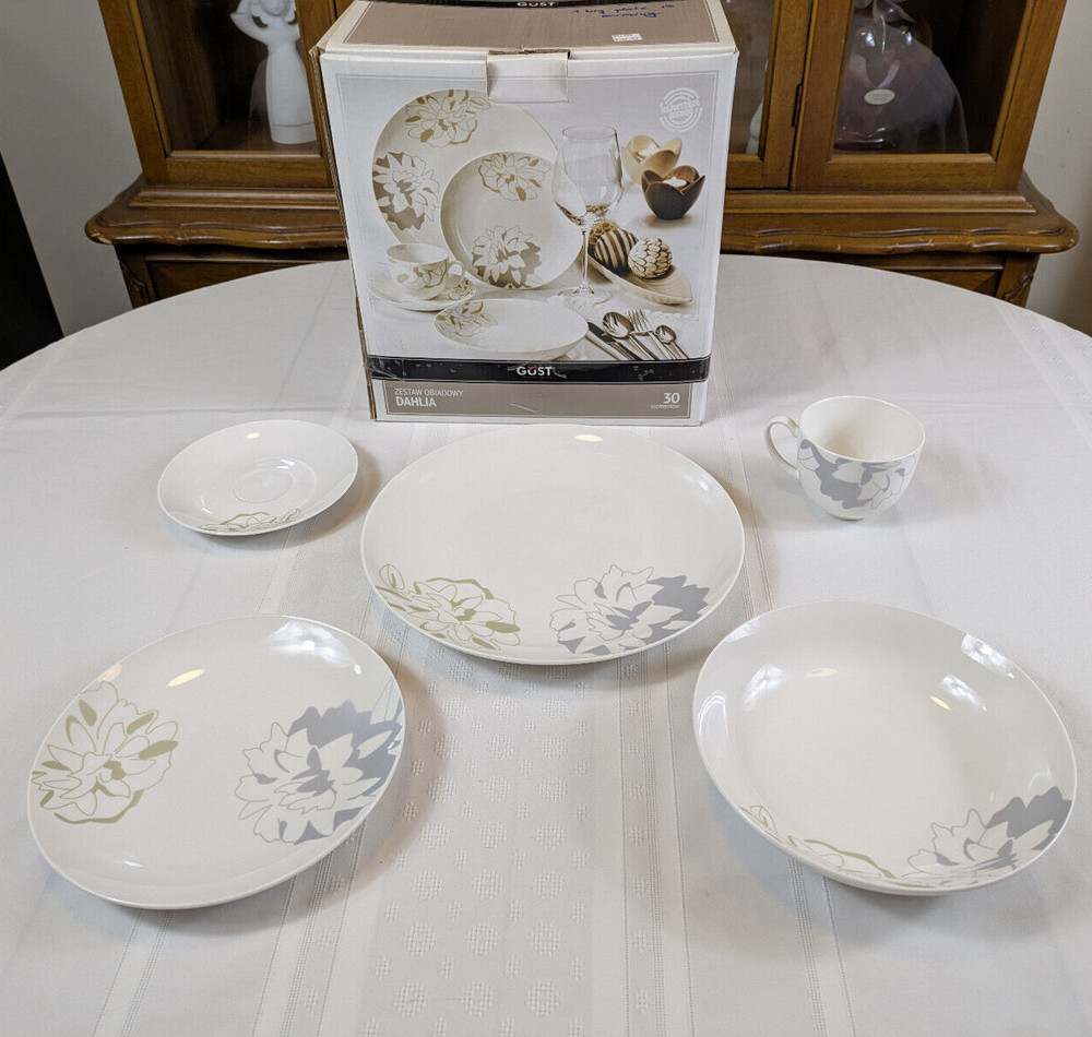 Gust Spring Floral 29 Pc Dinnerware Set Plates Bowls Cups Missing 1 Plate Dahlia