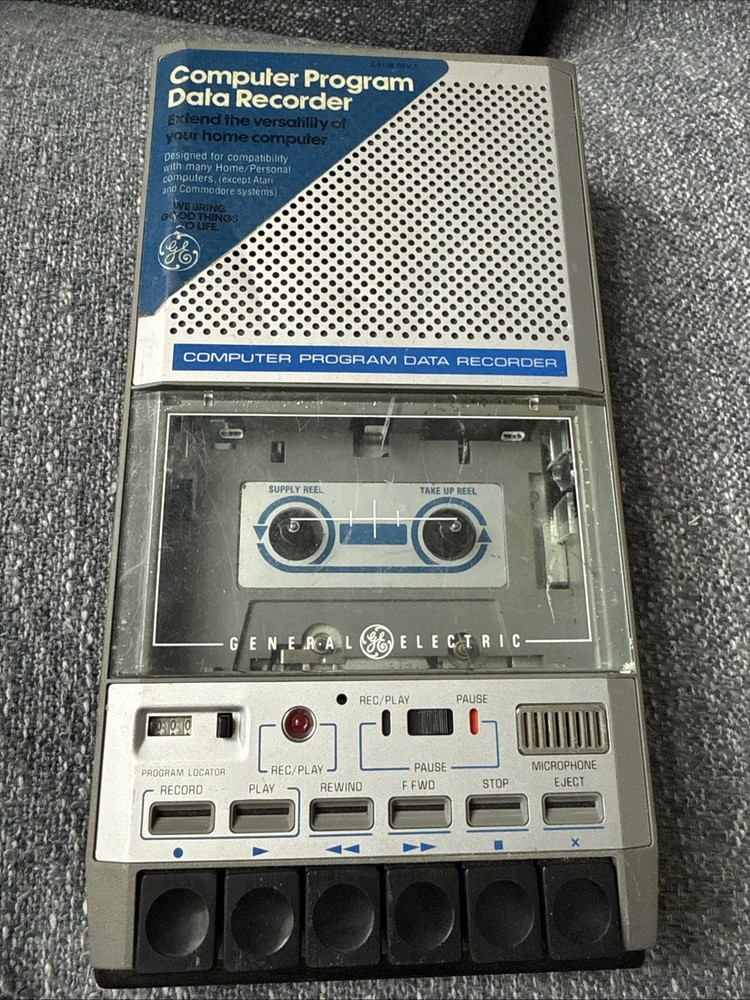 GE Computer Program Data Recorder Cassette Tape Player  Untested Parts Read!