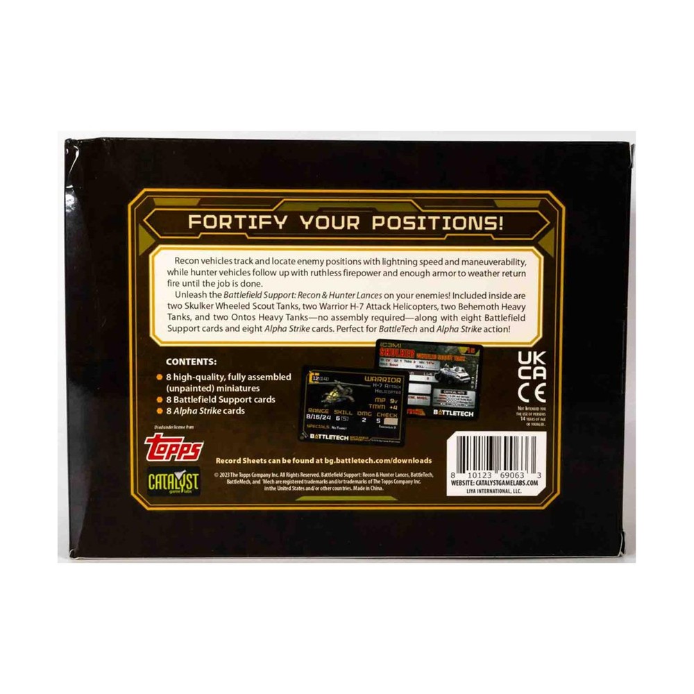 Catalyst Battletech Battlefield Support - Recon & Hunter Lances New