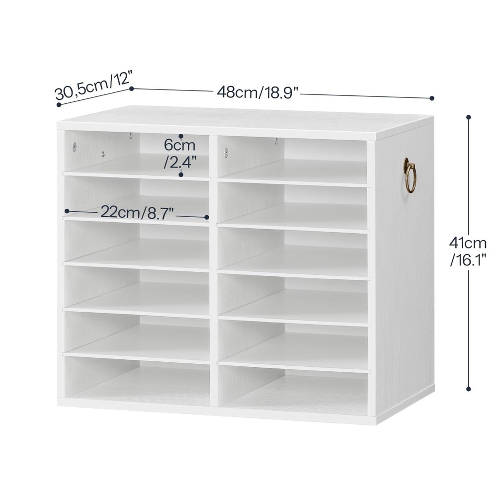 HOOBRO 12-Comp. Literature Organizer, Adjustable Office Mailbox