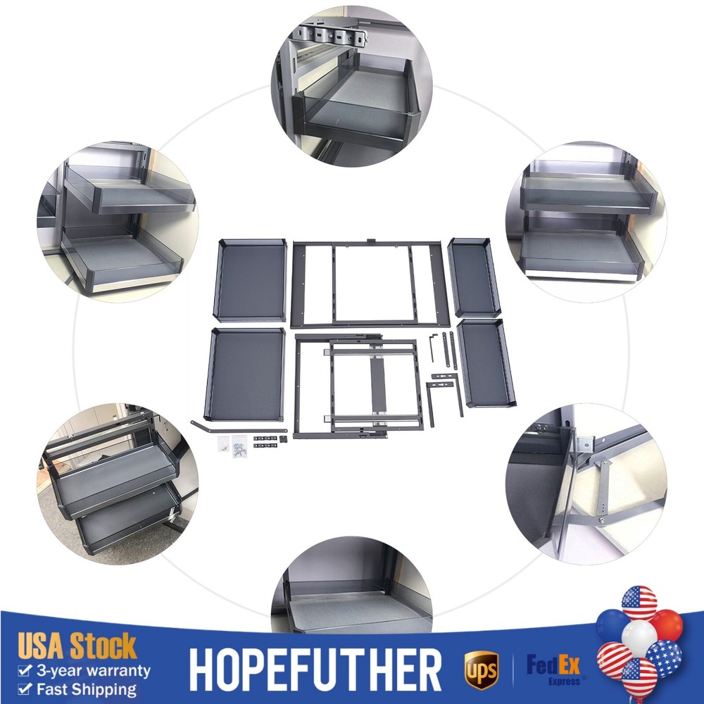 14" Blind Corner Pull Out, Universal Mount Right or Left, Soft Close, New In Box