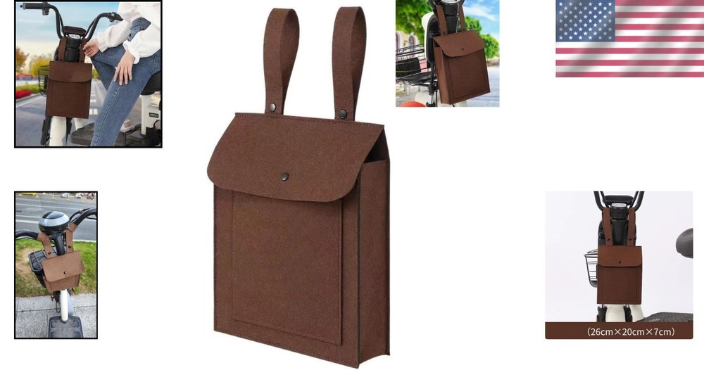 Stylish Front-mounted Scooter Bag for Everyday Essentials - Hook & Loop Closure