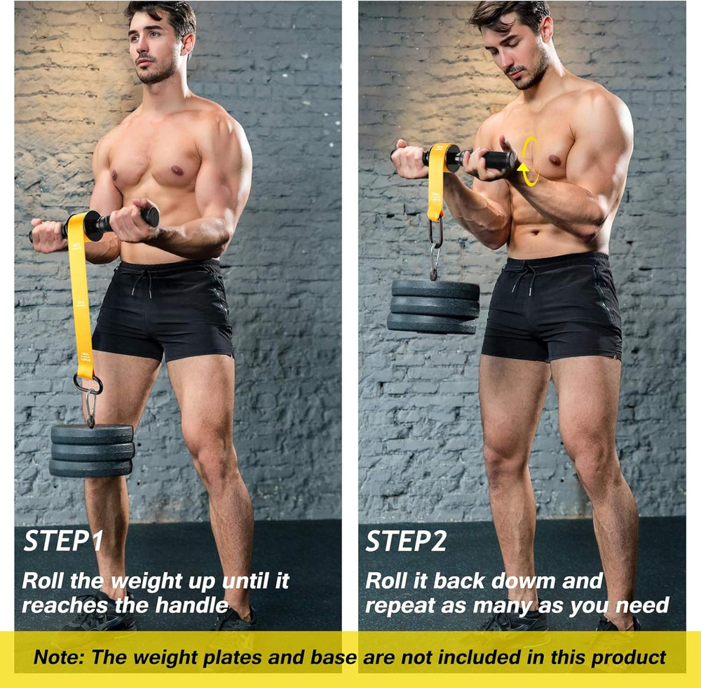 Wrist Roller Forearm Strengthener Grip Trainer | Adjustable Hand Exerciser Gym