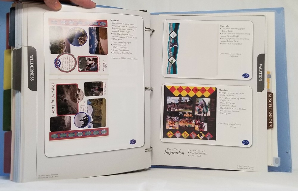 Creative Memories PAGE PATTERN NOTEBOOK scrapbooking page ideas.