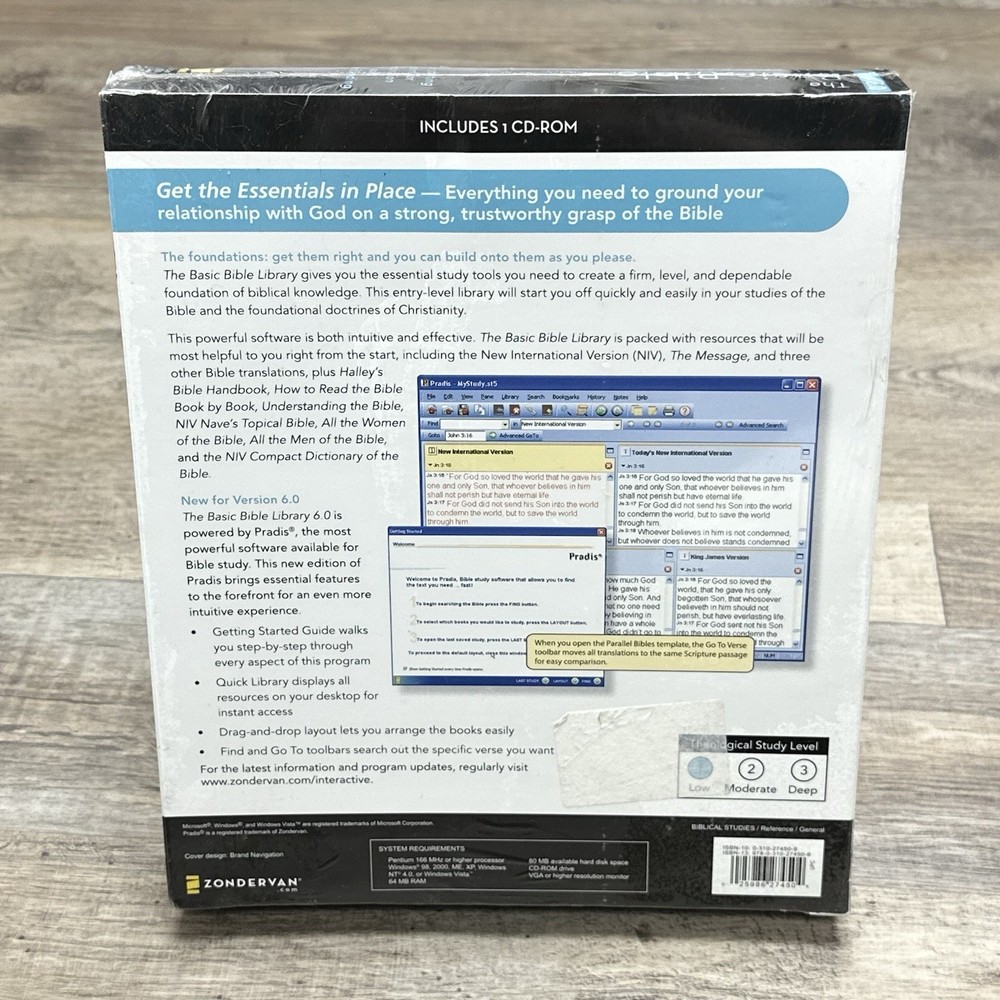 The Basic Bible Library - Study Level 1 Version 6.0 Windows XP CD ROM Big Box