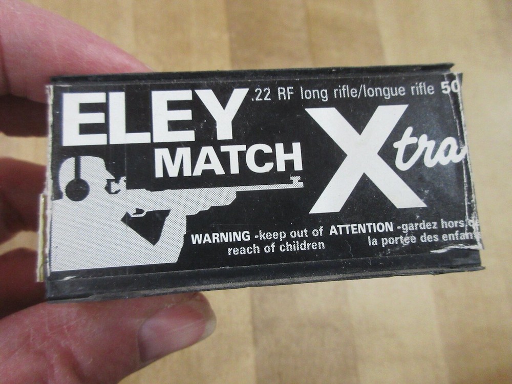 Empty Eley 22 Long Rifle Match Extra  ammo box        (3-23)   (w3)