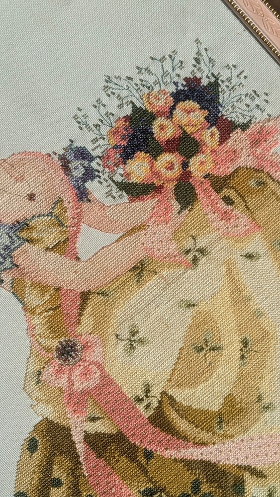 Mirabilia Discontinued SPRING QUEEN Framed Completed Cross Stitch