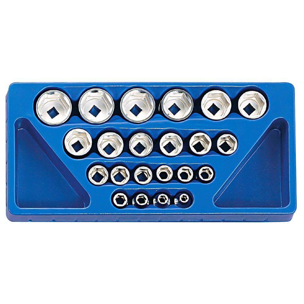 Genius Tools 22 Piece 1/2" Dr. SAE Hand Socket Set - SS-422S
